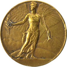 France, Medal, Art Nouveau, Anges, Baudichon, TTB, Bronze