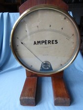Ancien gros amperemètre XIXe Deyrolle instrument scientifique laboratoire 28cm