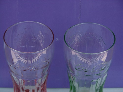 2pc rouge vert coca - vert, verre