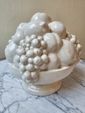 Faience Sarreguemines Corbeille De Fruits Couleur Crème