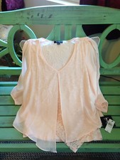 By & By Light Pink Medium Open Sleeve Sheer Blouse