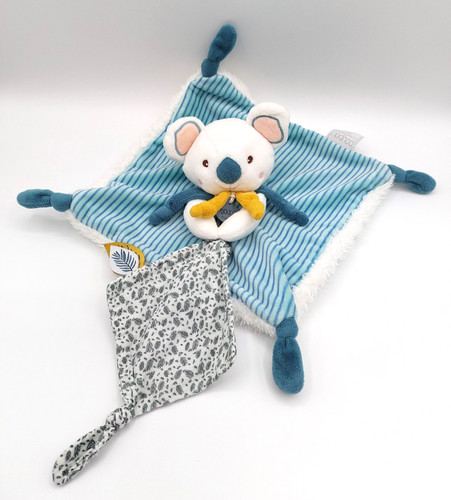 Doudou plat koala blanc - , bleu
