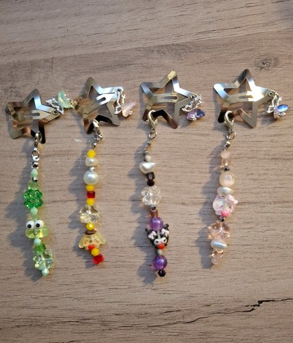 Barrettes y2k argent vert - barrettes,