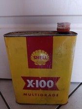 Ancien Bidon D'huile SHELL X-100 Multigrade. Dans Son Jus. Vintage, Atelier déco