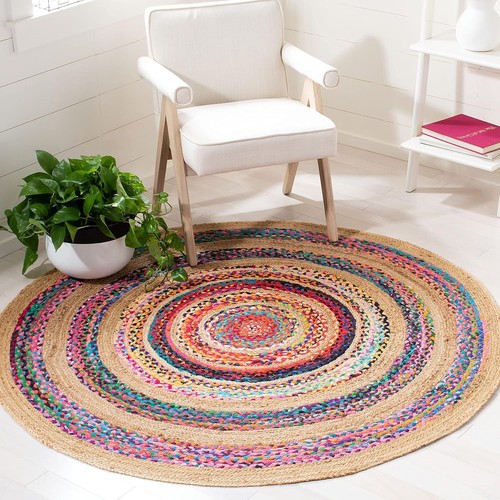 Tapis jute naturel coton - tapis,