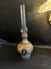 Lampe à pétrole en faience de Gien fin XIX