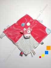 Doudou Plat/Mouchoir Lola Tidou Vache Rose Doré Pois Ballon Play To Grow Noukies