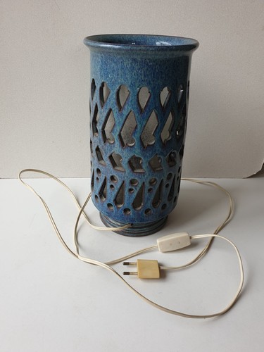 Lampe céramique bleue - lampe, en
