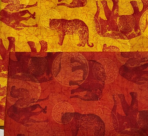 Cotton fabric elephants - fabric,