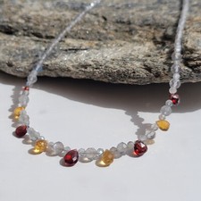 collier argent pierre