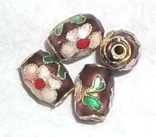 4 PERLES CLOISONNEES 10 MM
