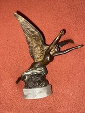 Rare Mascotte Voiture Bronze Rossi La Gloire/ Car Mascot