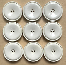 Lot de 9 boutons vintage 31 mm - Galalithe blanc crème
