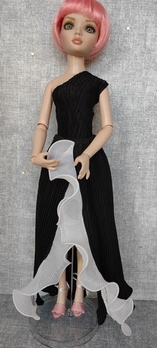 Jupe noire dentelle blanche - et,