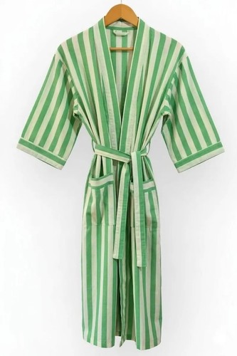Kimono long vert rayé - long,