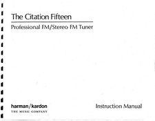 Manuel D'Utilisation Pour HARMAN KARDON CITATION 15