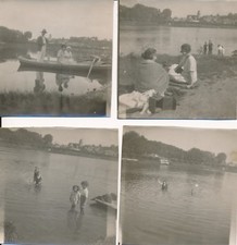 FONTAINE LE PORT c. 1920 - 15 Photos Familles Vélo Baignade dans la Seine 