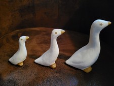 3 Figurines Oies Papier Maché