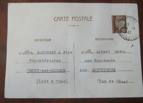 Cpa janvier 1942 crouy - cpa, sur