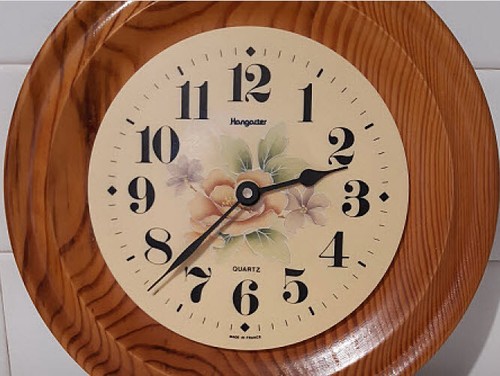 Pendule murale ronde pin - pendule, en