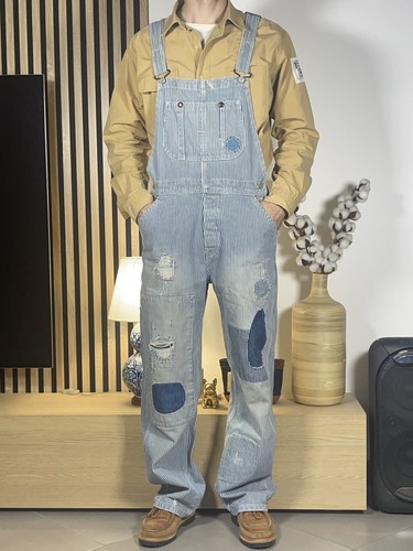 Salopette rayée denim - en,