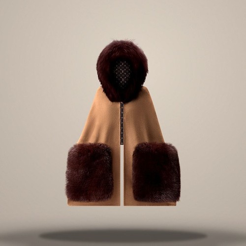 Louis vuitton fox fur cape - fox,