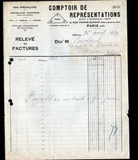 PARIS (X°) APPAREILLAGE ELECTRIQUE "COMPTOIR des REPRESENTATIONS" en 1930