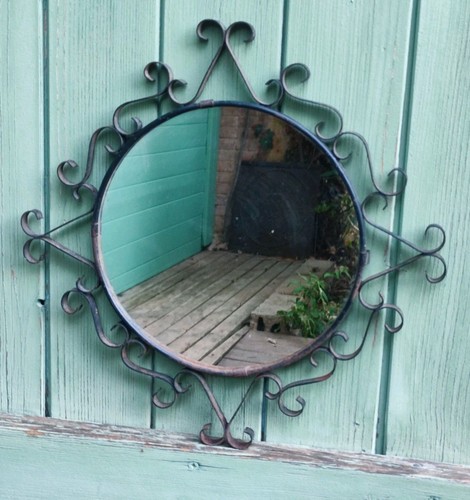 Ancien miroir fer forgé - ancien,