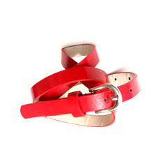 CEINTURE FINE EN SIMILI CUIR VERNIS TAILLE M (90 CM) ROUGE