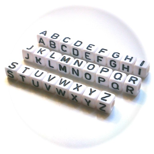 Perles lettres de - 26,