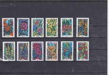 FRANCE 2016 FLEURS A FOISON SERIE COMPLETE DE 12 TIMBRES OBLITERES