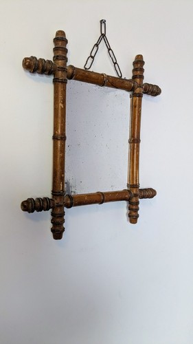 Miroir ancien bambou - , glace