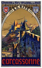 Affiche chemin de fer Orléans & Midi - Carcassonne (DR*)