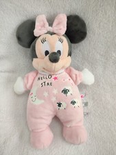 doudou peluche minnie rose avec  hello star mouton 1 2 3 disney babyn comme neuf