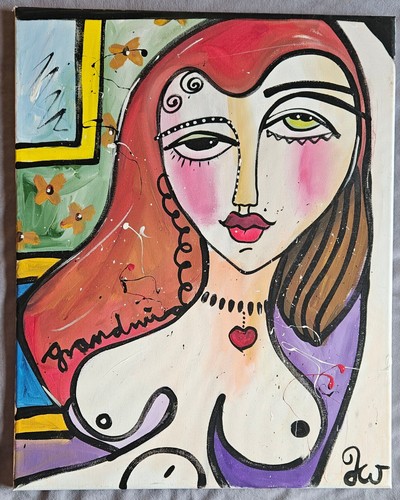 Peinture huile sur toile femme - toile,