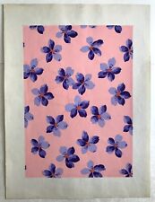Gouache sur papier des éditions Jehlem : décoration florale (rose), XXe siècle