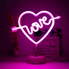 Lampe Néon Led Love Coeur Rose