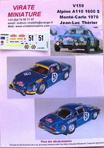 V159 alpine a110 1600s rallye - alpine,