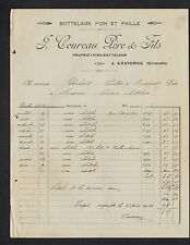 CAVIGNAC (33) BOTTELAGE FOIN & PAILLE / TRAVAUX AGRICOLES "J. COUREAU" en 1913