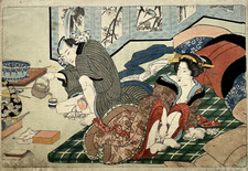 Estampe japonaise érotique d'Utagawa Kunisada (Toyokuni III - 1786 - 1864)