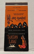 Couverture De Boîte D'Allumettes Vintage Tahitienne Lanai Hawaï 1969