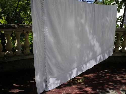 Grand drap vintage blanc - grand,