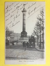 cpa PARIS Transport Circulation ATTELAGE CALÈCHE OMNIBUS TAXI CHEVAUX VÉLO