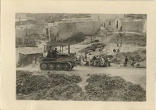 PHOTO ANCIENNE - VINTAGE SNAPSHOT - TRACTEUR CHENILLETTE ENGIN CHANTIER MAGHREB