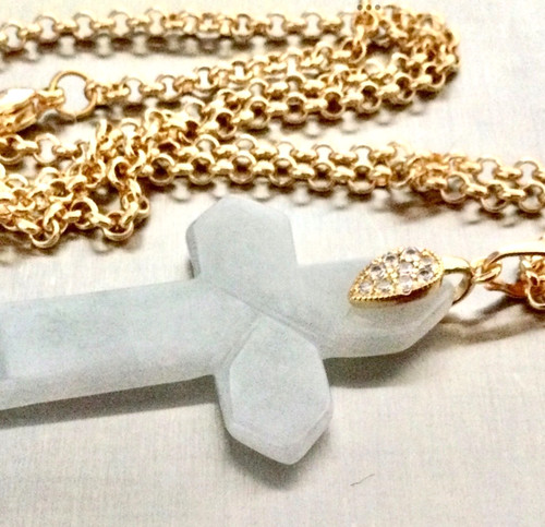 Jade plaqué 18k collier - jade-plaqué, 18k-collier