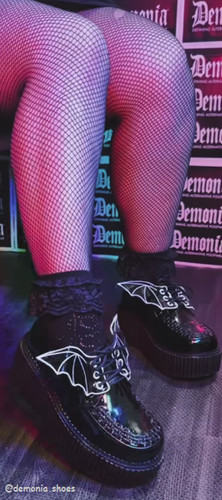 Black patent platform creepers - platform,