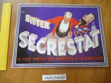 PLAQUE TOLE metal APERITIF ALCOOL BITTER SECRESTAT SERVEUR GENTIANE 42 * 31 cm