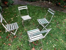 4 Ancienne Chaises  pliante de jardin / bistrot, square, travail des années 1900