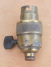 Ancienne douille en laiton à interrupteur à clef pour lampe GRAS