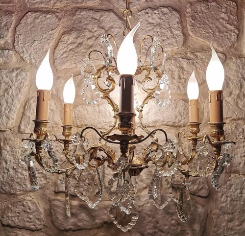 Lustre bronze doré - lustre,